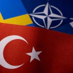 FILE PHOTO: Illustration shows NATO, Turkish, Swedish and Finnish flags