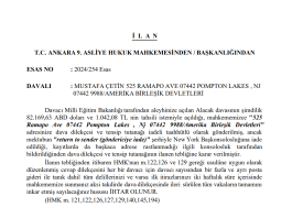 T.C. ANKARA 9. ASLİYE HUKUK MAHKEMESİNDEN / BAŞKANLIĞINDAN ESAS NO: 2024/254 Esas İlan Metni