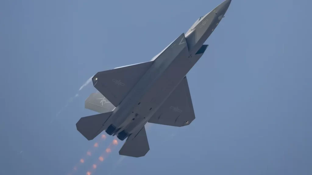 A J-35A stealth fighter jet soars into the sky during its debut at an air show in Zhuhai, China, on 12 November 2024. Chen Jimin/China News Service/VCG/Getty Images